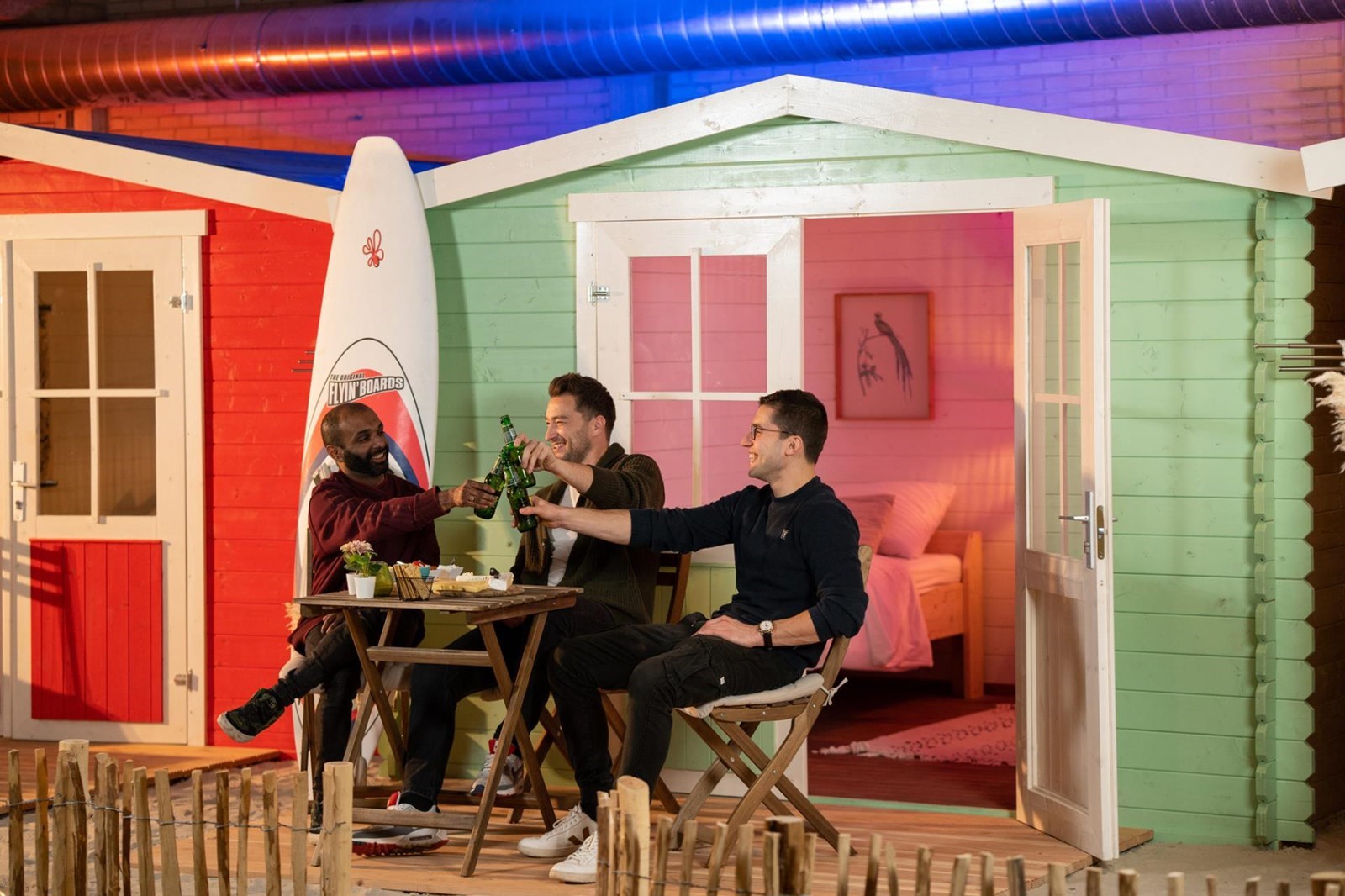 Strandhuisje op de indoor camping in Amsterdam