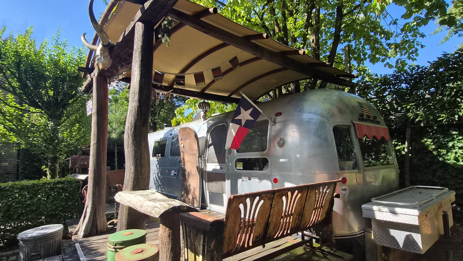 Oldtimer Amerikaanse caravan (USA Airstream)
