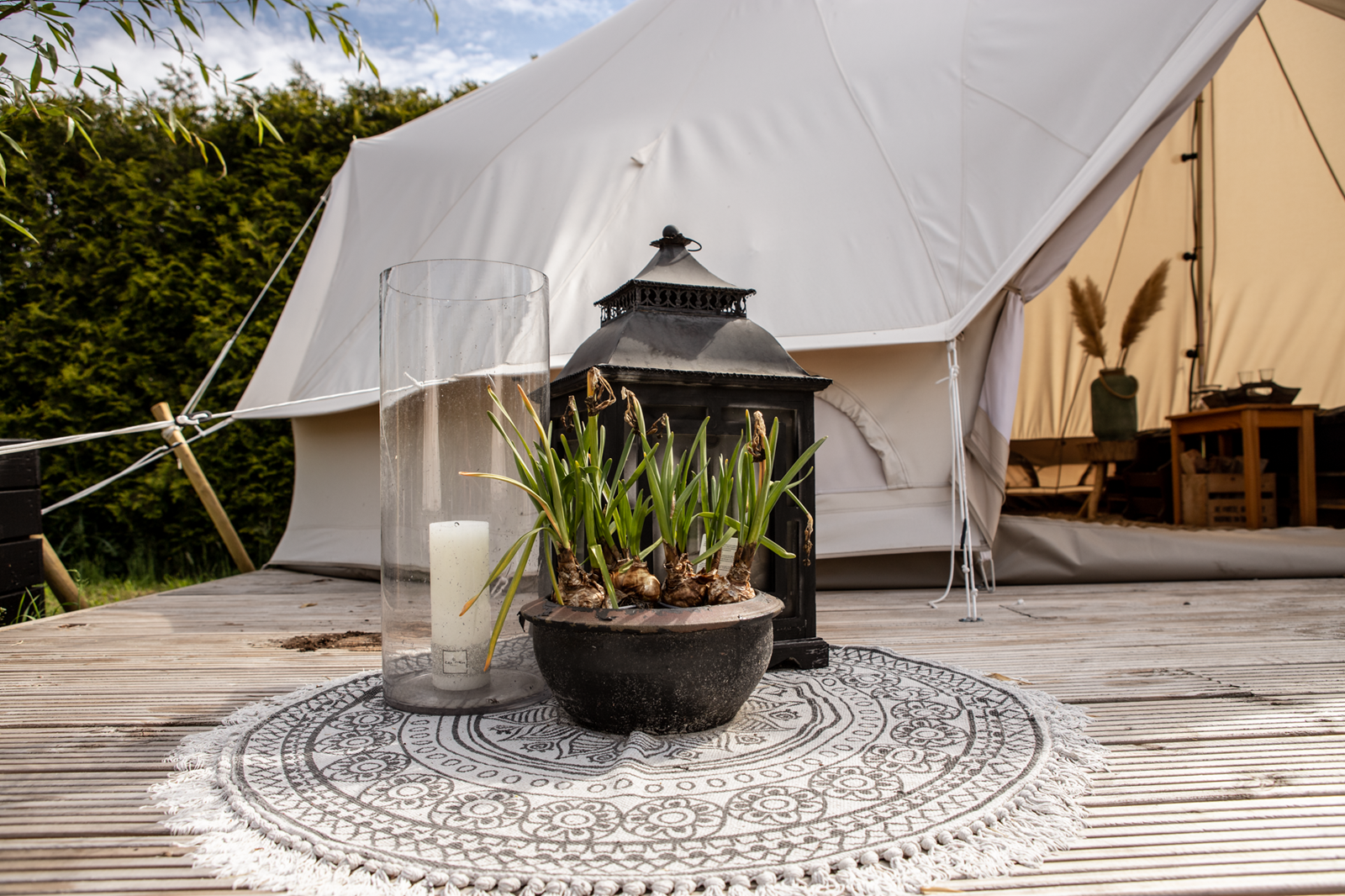 Glamplodge met privé sanitair