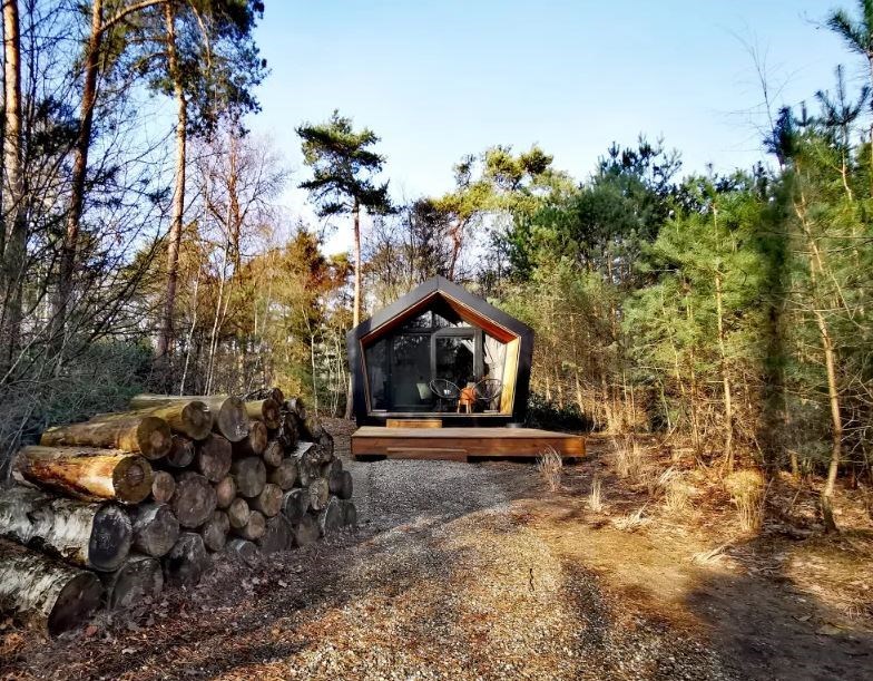 diamant-vorm-tiny-house-in-het-bos-met-heerlijk-ligbad