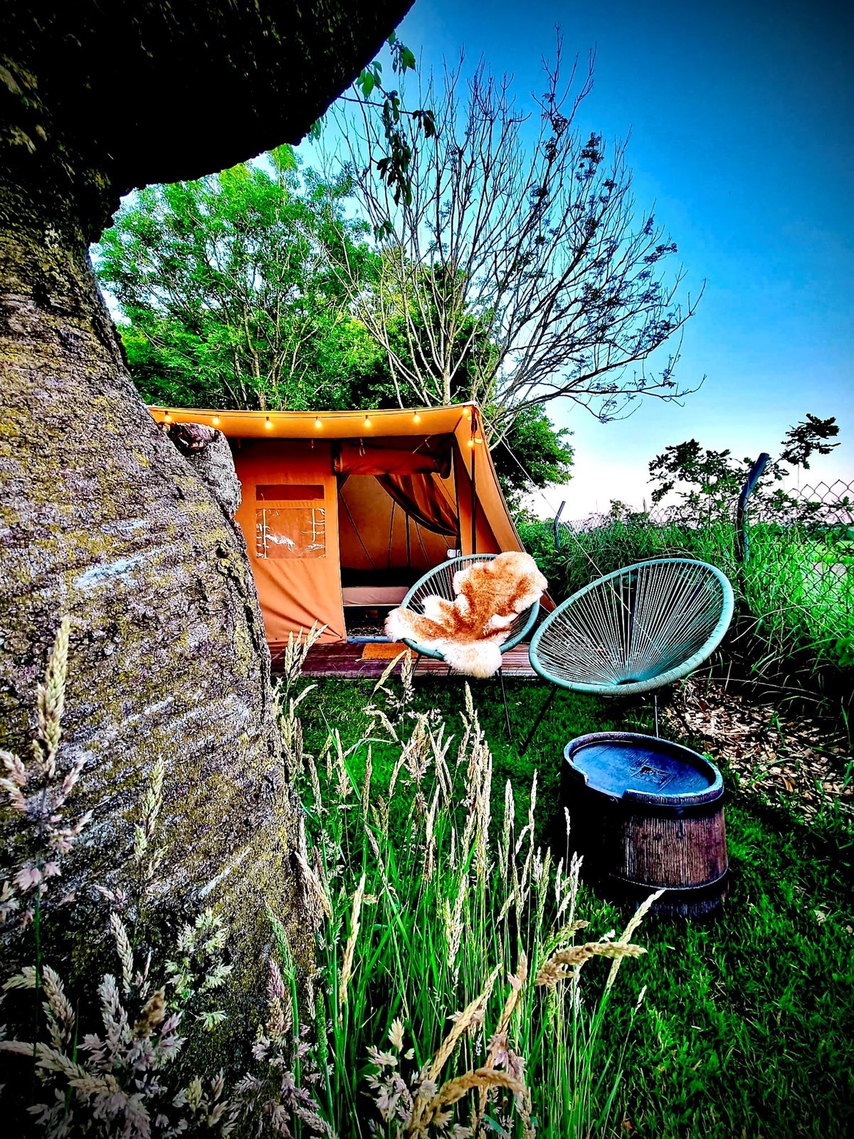 Glamping in de polder met hottub - 4 persoons de Waard tent