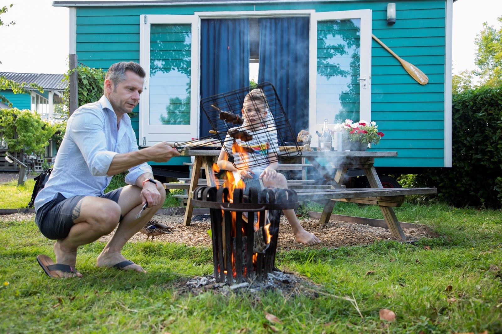 Authentieke Pipowagen nabij het water