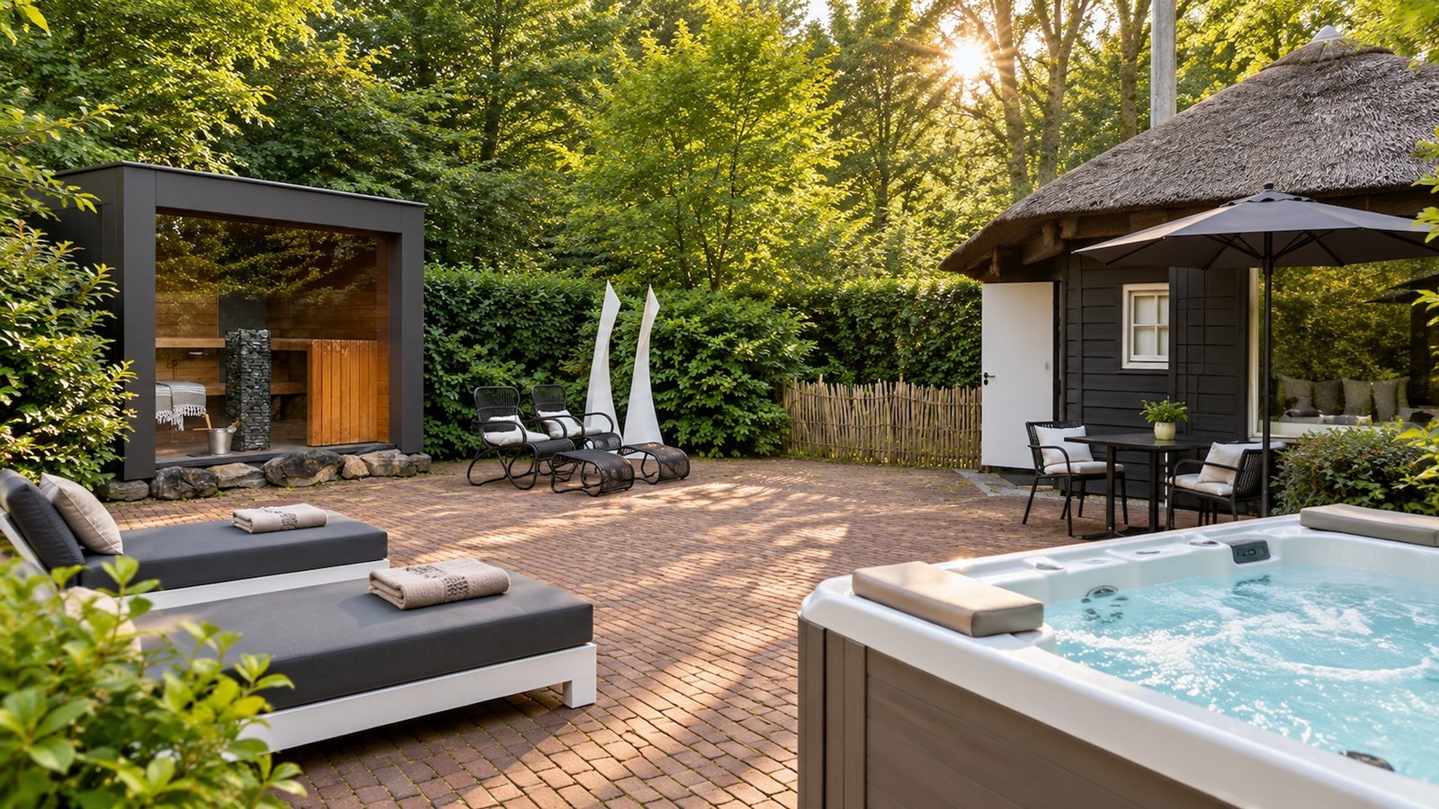 Wellness Hooiberg met whirlpool en Finse sauna