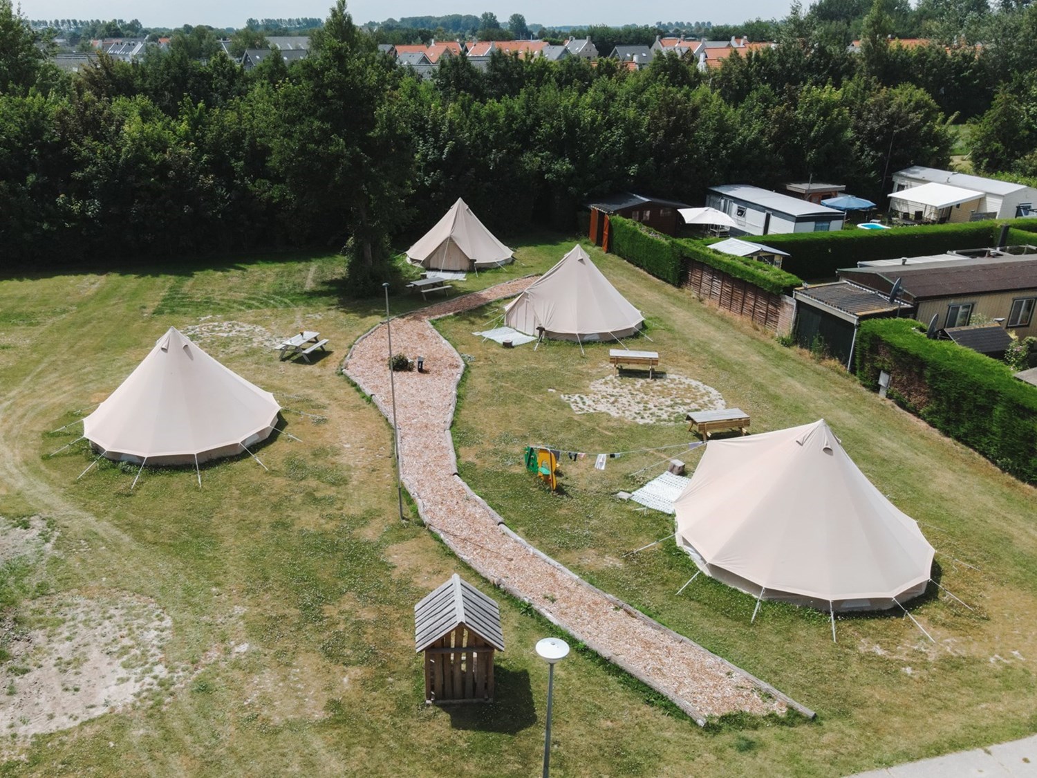 luxus glamping zelt kaufen Lotus Belle 5m Hybrid Deluxe 0-6 Mesi Farbe:tan / grau Markisen Ersatzstoff, Ersatztuch Für