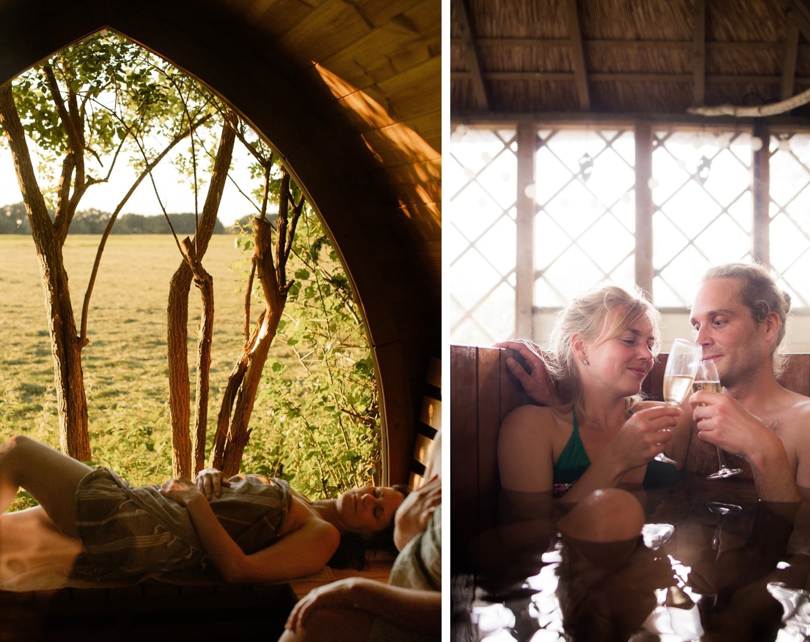 Romantische Wellness cabin met privé hottub, sauna en 4000m2 paradijs