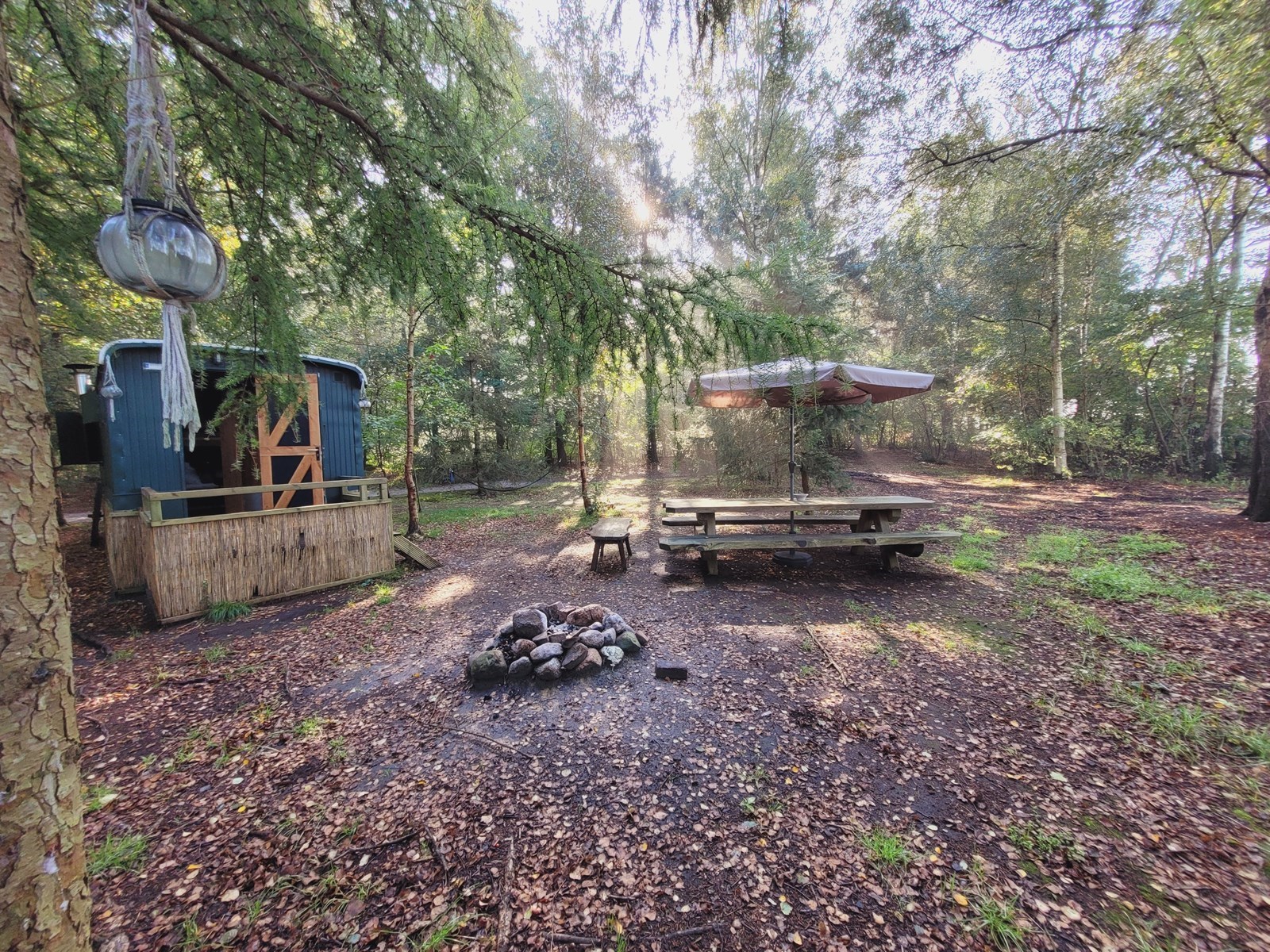 Slaapwagen midden in het bos