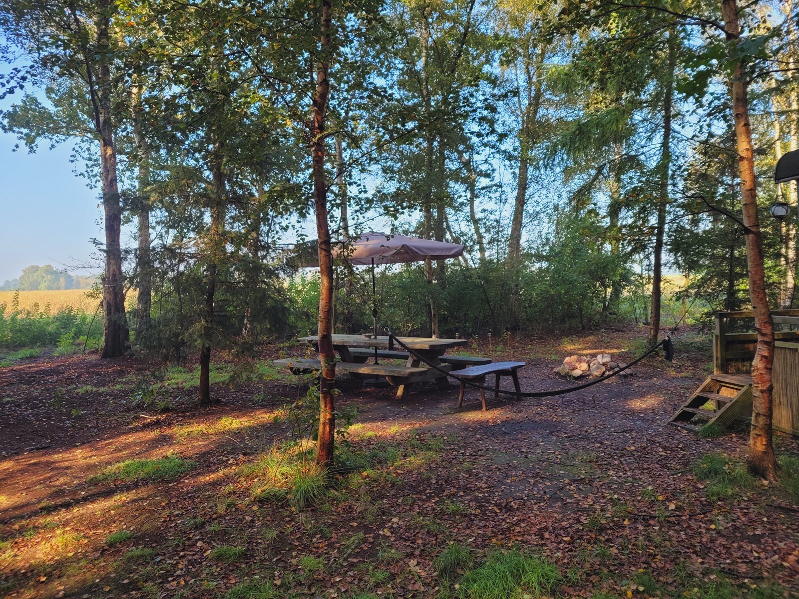 Slaapwagen midden in het bos