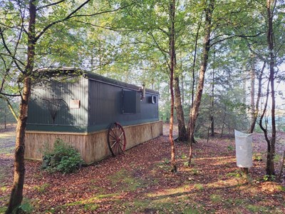 Slaapwagen midden in het bos Slaapwagen midden in het bos