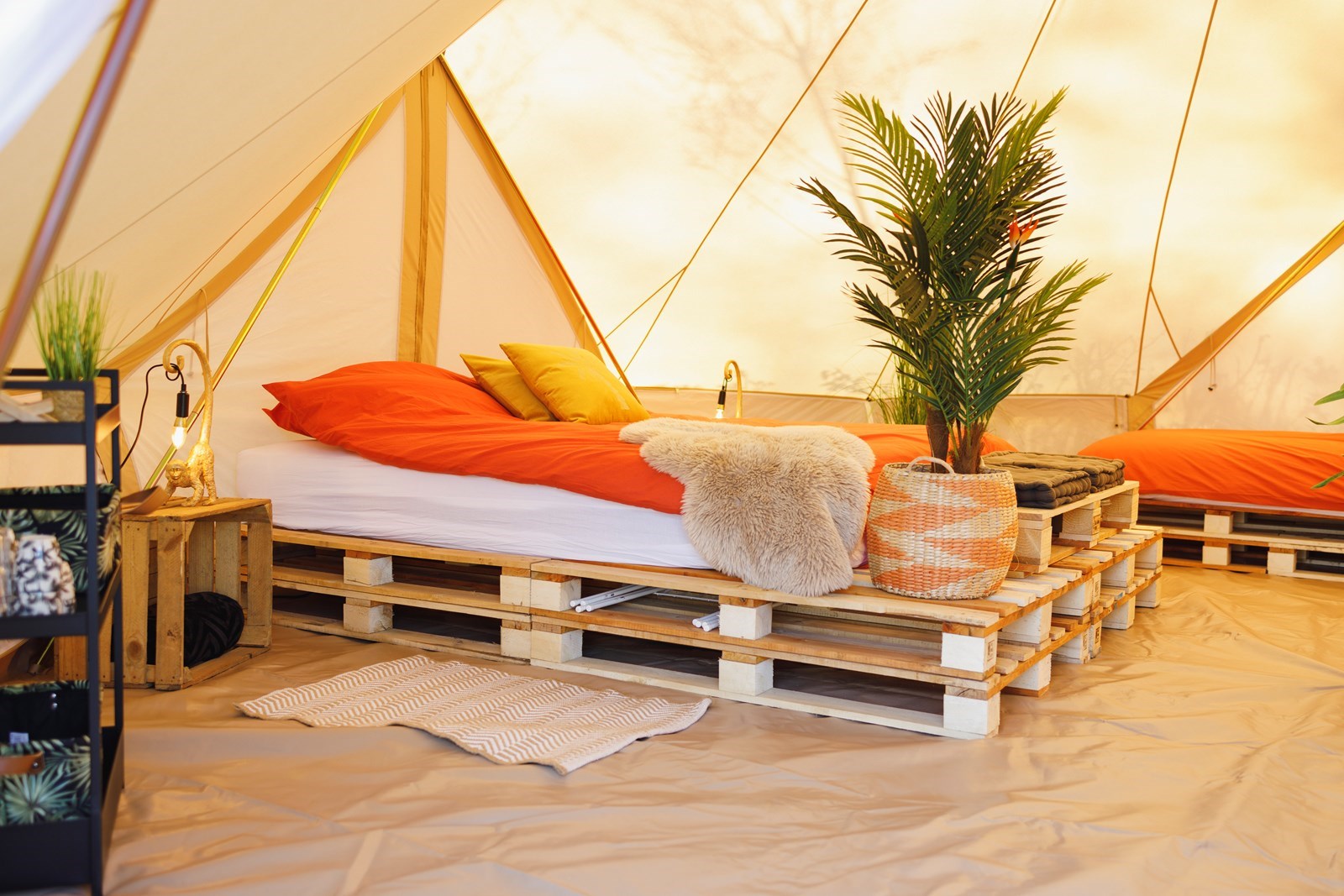 Logeer in een Afrikaanse Bell Tent bij de alpaca's