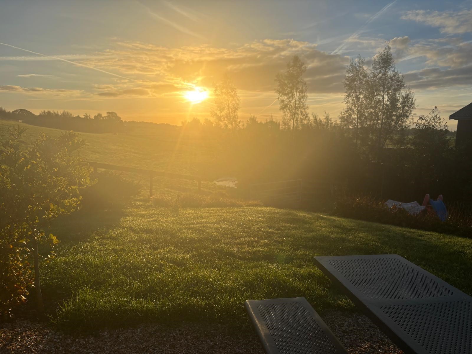 Hooiberghut met uitzicht op de koeien in de wei