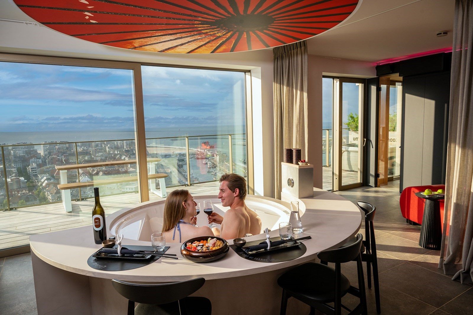 Super de luxe privé appartement in Japanse stijl met uitzicht op zee