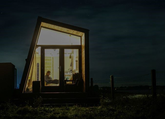 Slapen in een tiny house Dijkhuisje