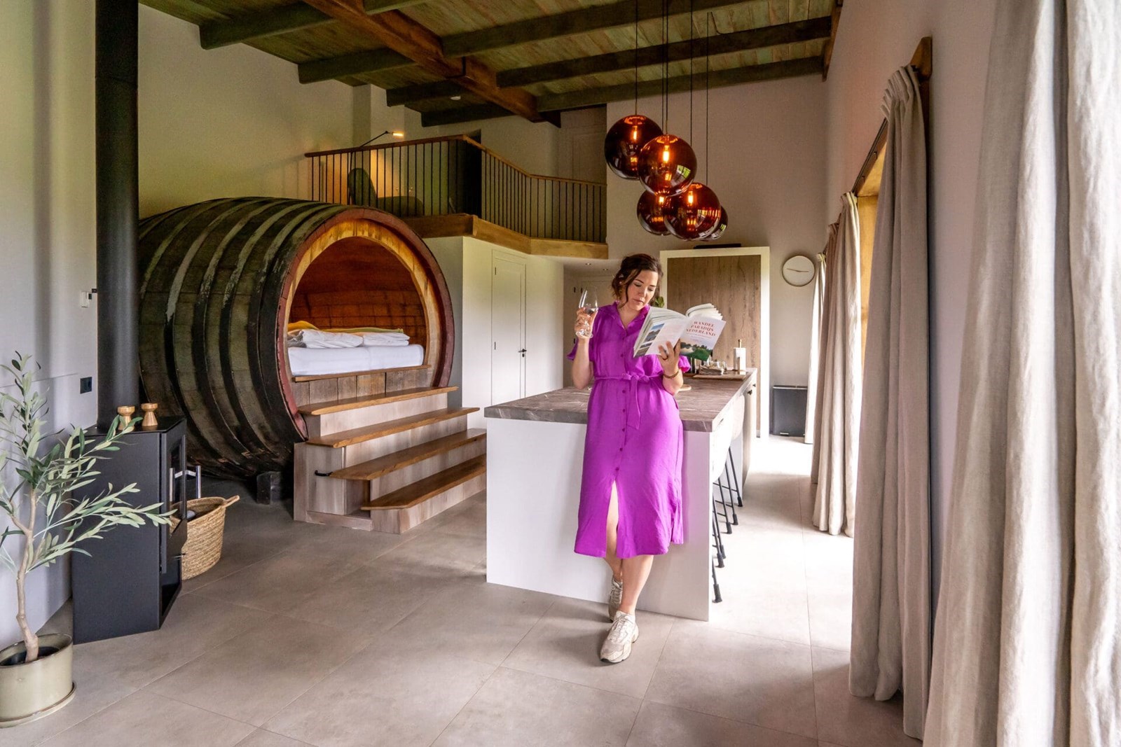 Overnachten in een unieke Wijnlodge en slapen in een echt Wijnvat