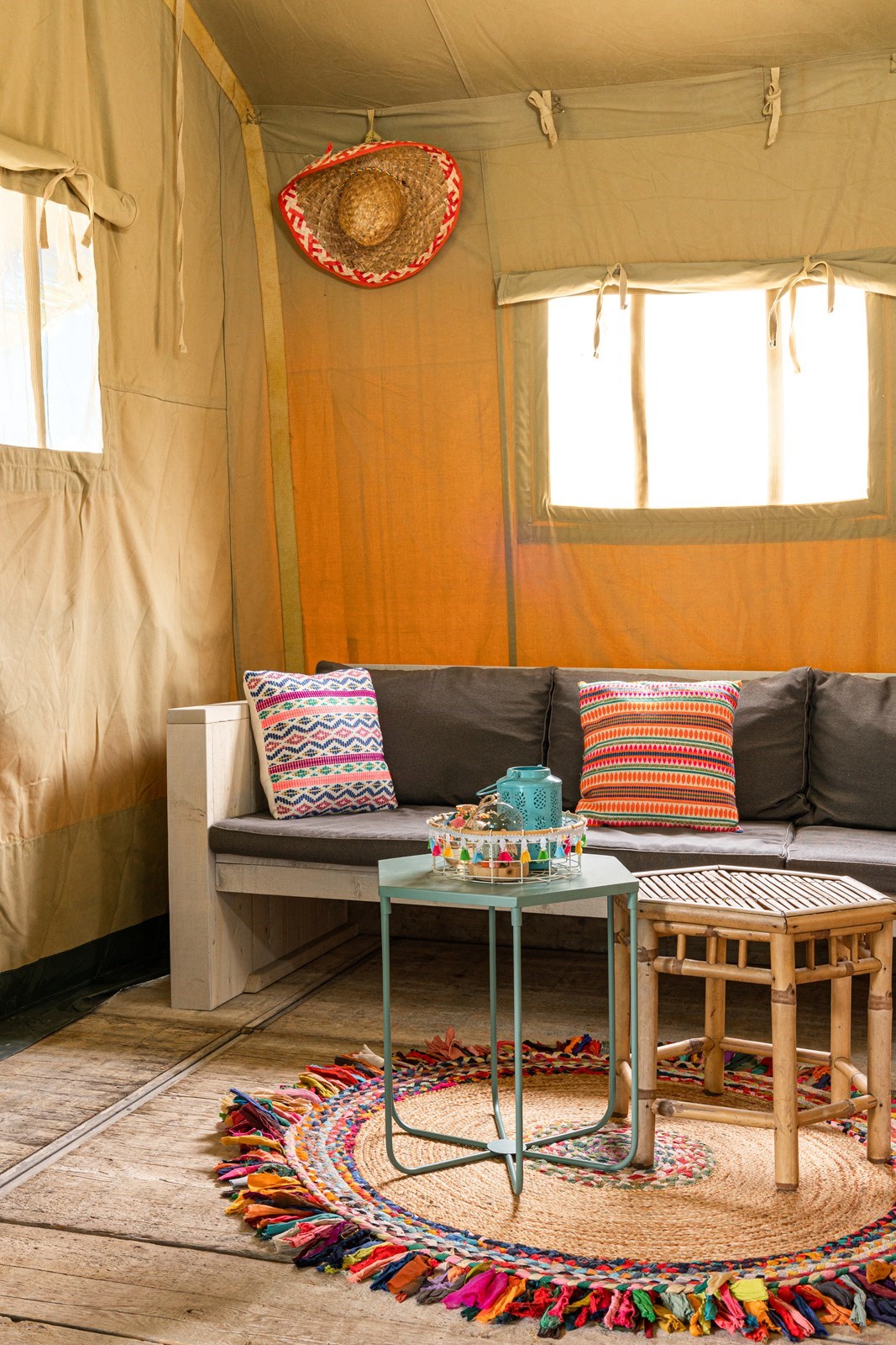 Glamping in een vrolijke safaritent