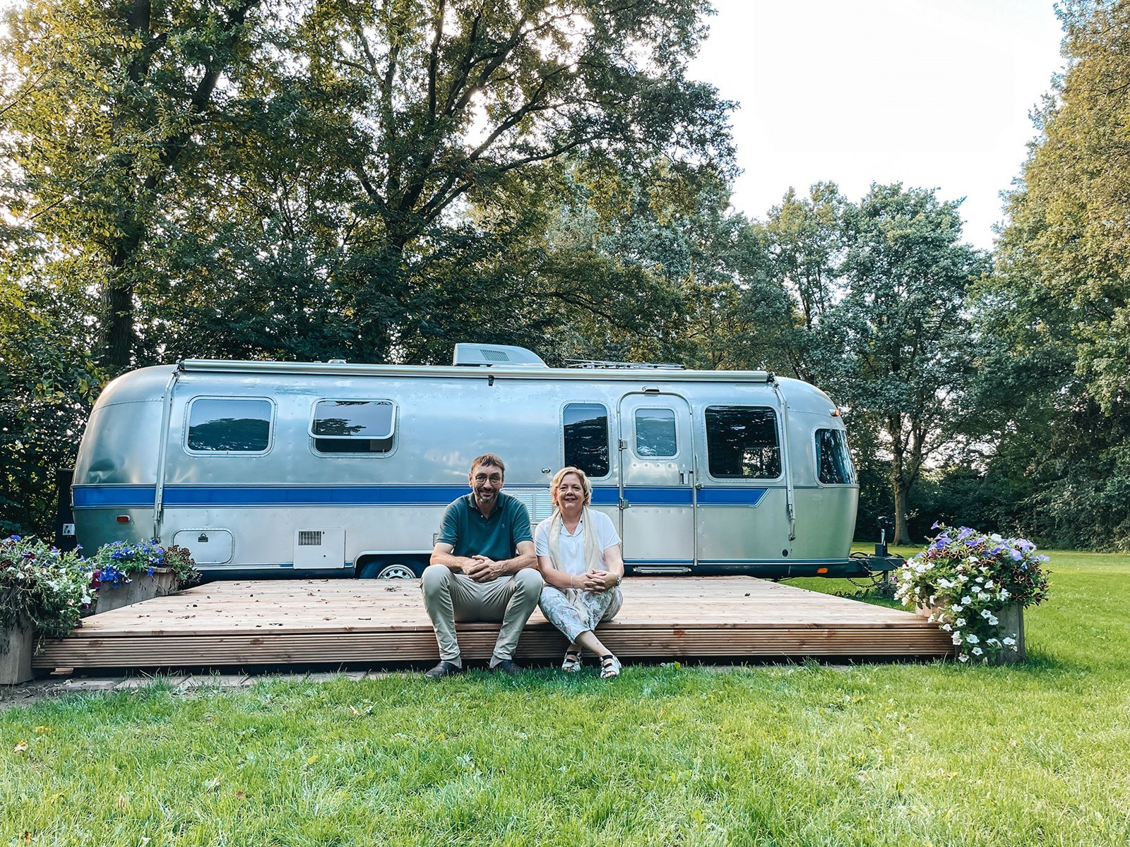 Amerikaanse Airstream caravan met hottub