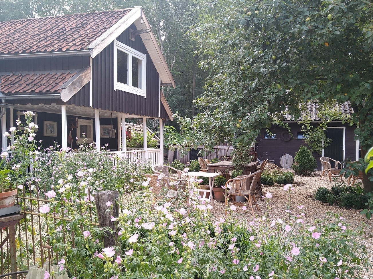 Overnachten in een oude houten Zweedse Stuga in Drenthe