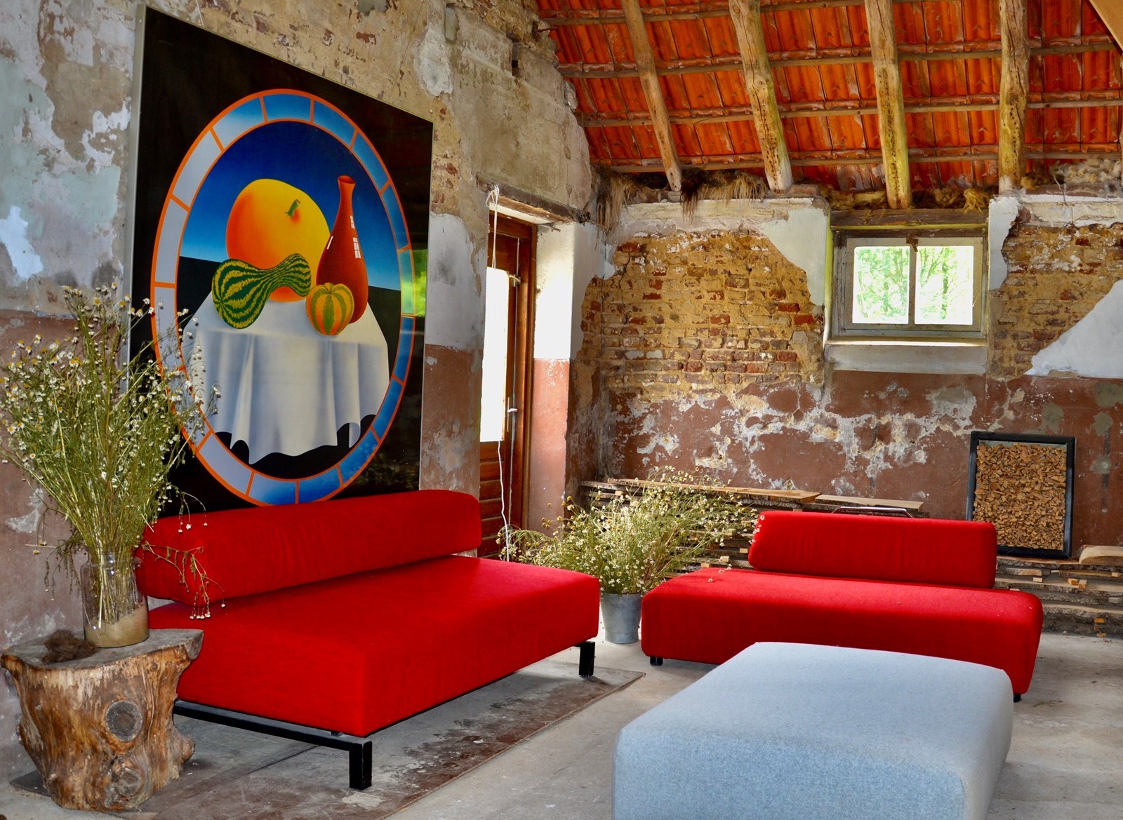 Wolhalla met buiten/binnen bad en vuurplaats