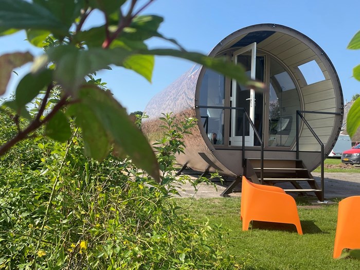 Uniek Tiny eco house in de vorm van een boomstam Uniek Tiny eco house in de vorm van een boomstam