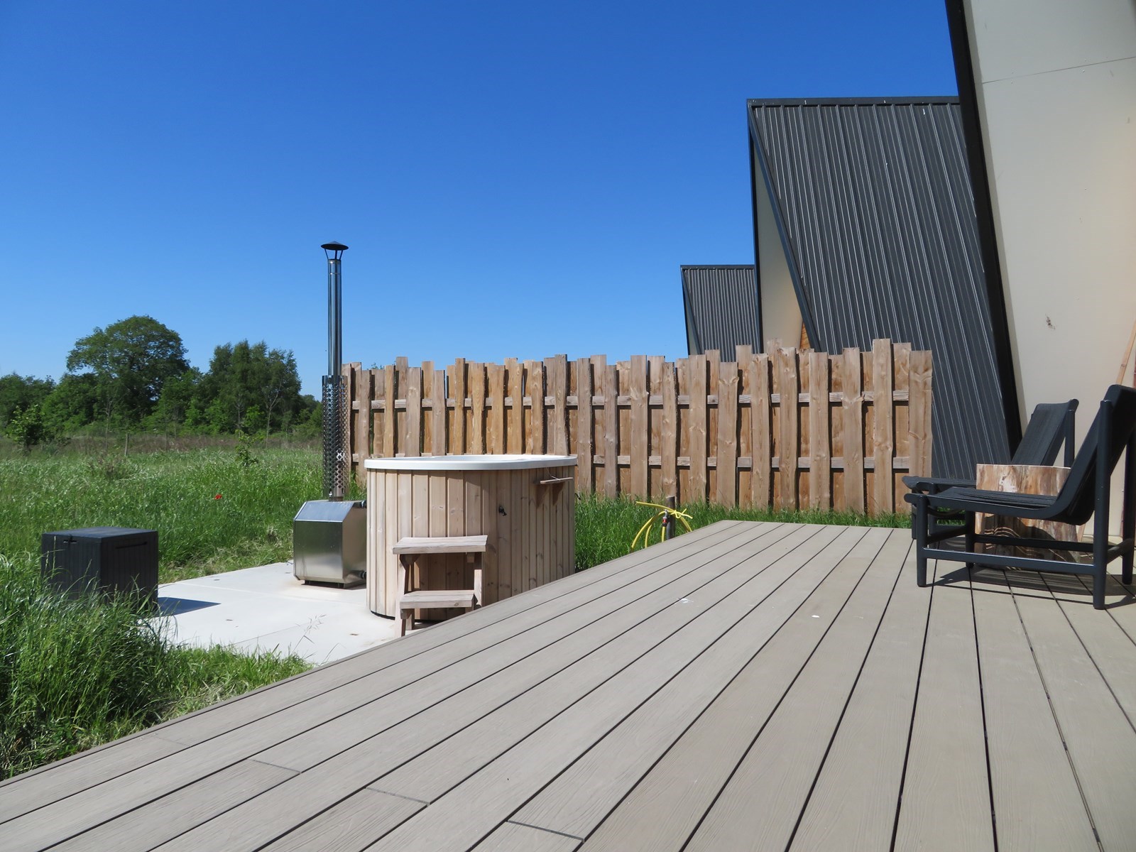 Luxe A Frame lodge met hottub en infraroodsauna