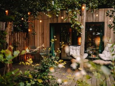 Tiny house met privé wellness tuin met hottub en sauna Tiny house met privé wellness tuin met hottub en sauna