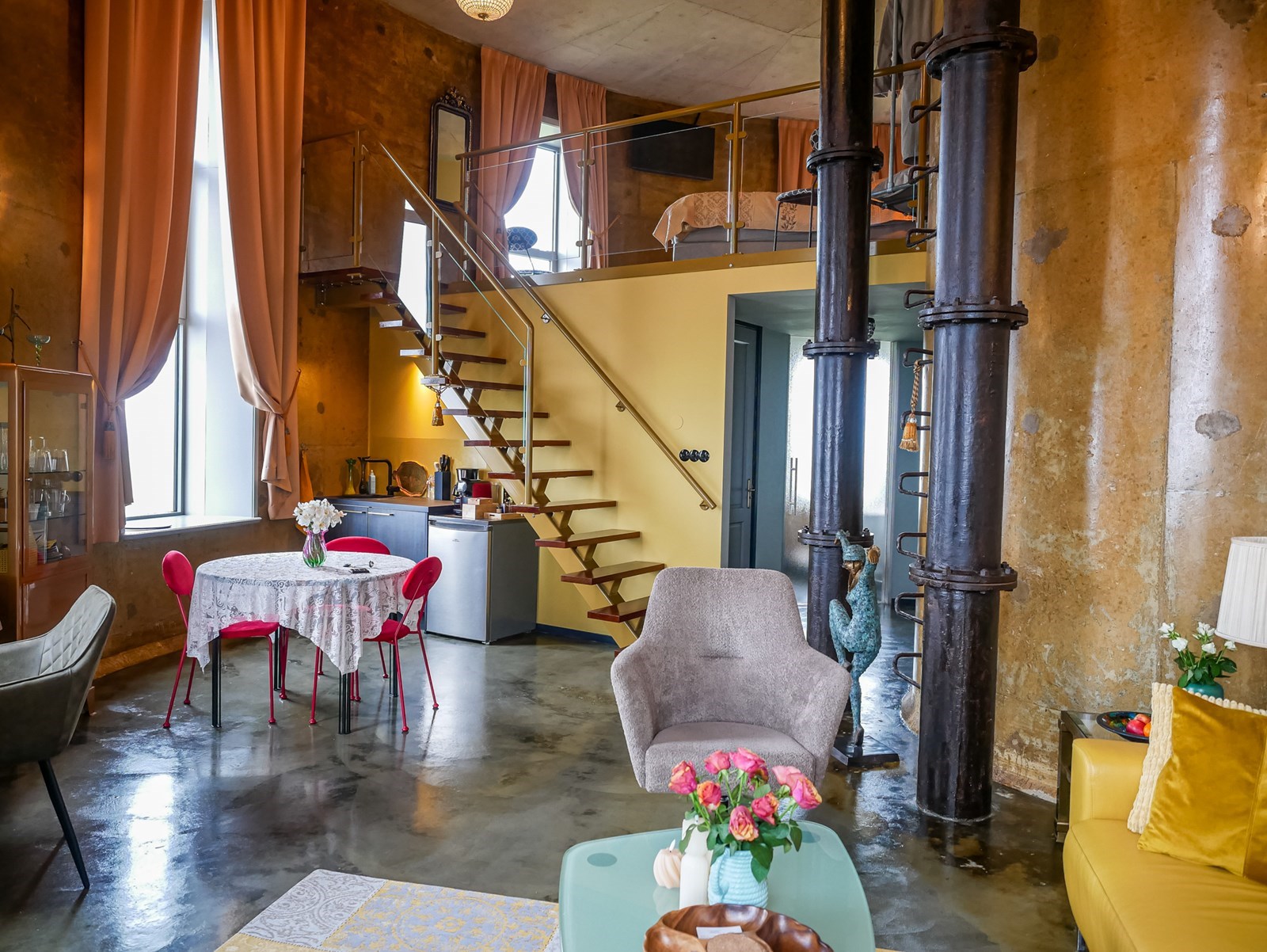 Overnachten in het voormalig waterbassin van een Watertoren