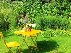 Knusse Pipowagen midden in de moestuin Knusse Pipowagen midden in de moestuin