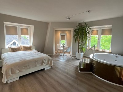 Luxe wellness suite met gouden bubbelbad, bioscoop & sauna. Luxe wellness suite met gouden bubbelbad, bioscoop & sauna.