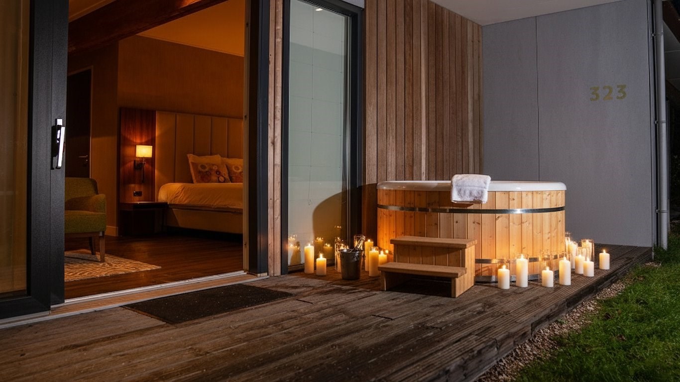 Luxe Gardensuite met privé jacuzzi op loopafstand van het strand