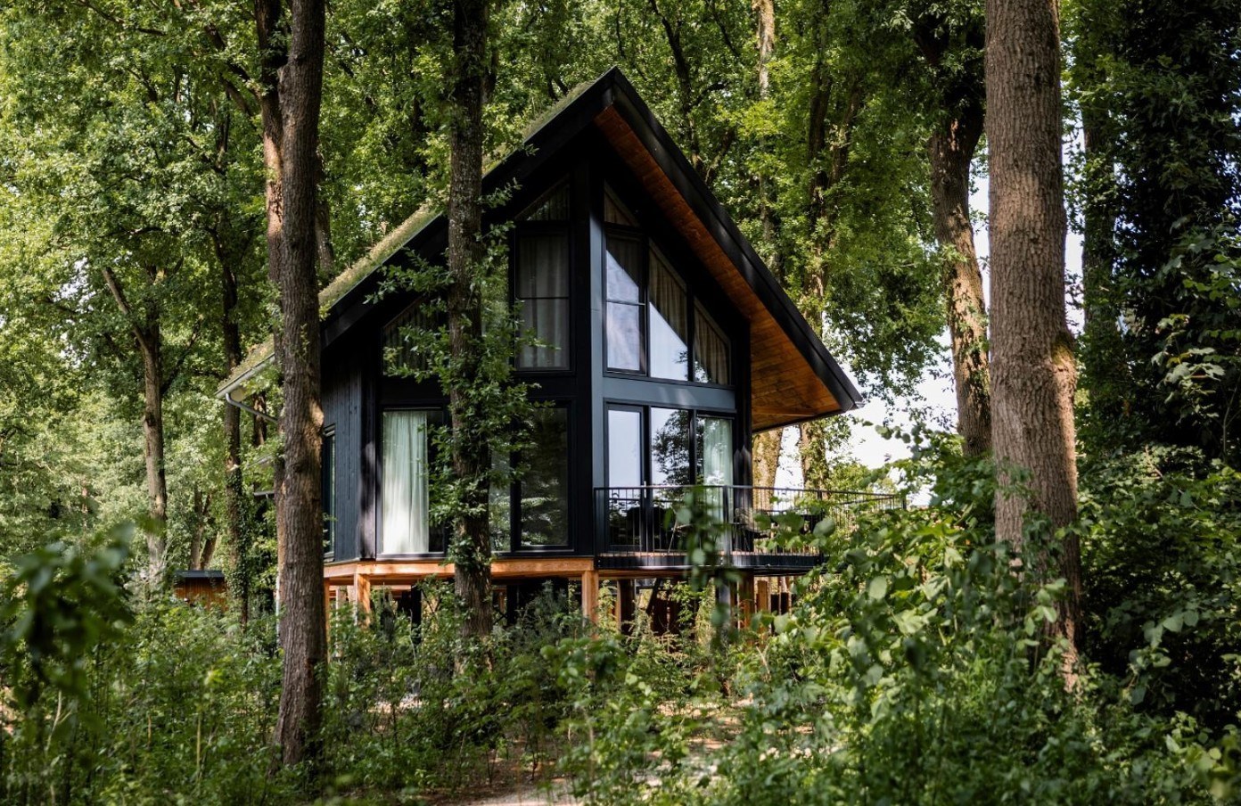 Unieke natuurvila op palen met een privé hottub