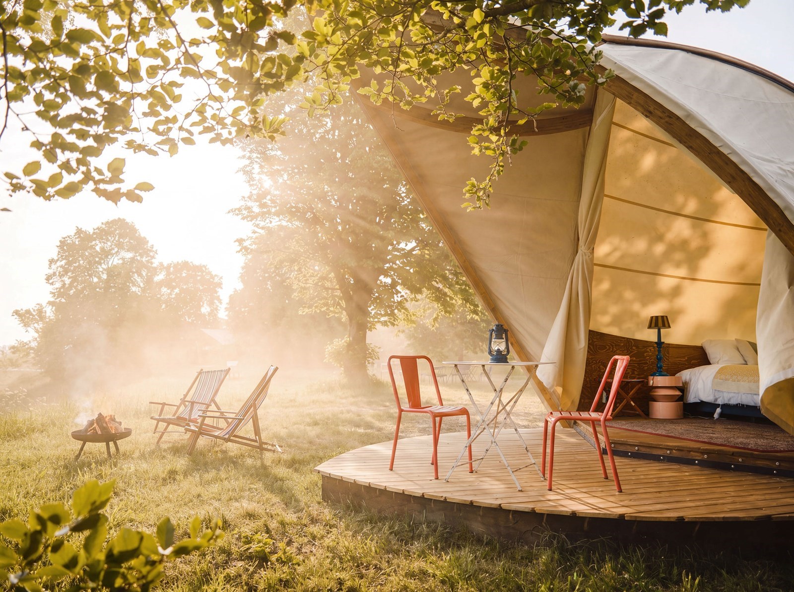 Unieke glampingtent op een forteiland