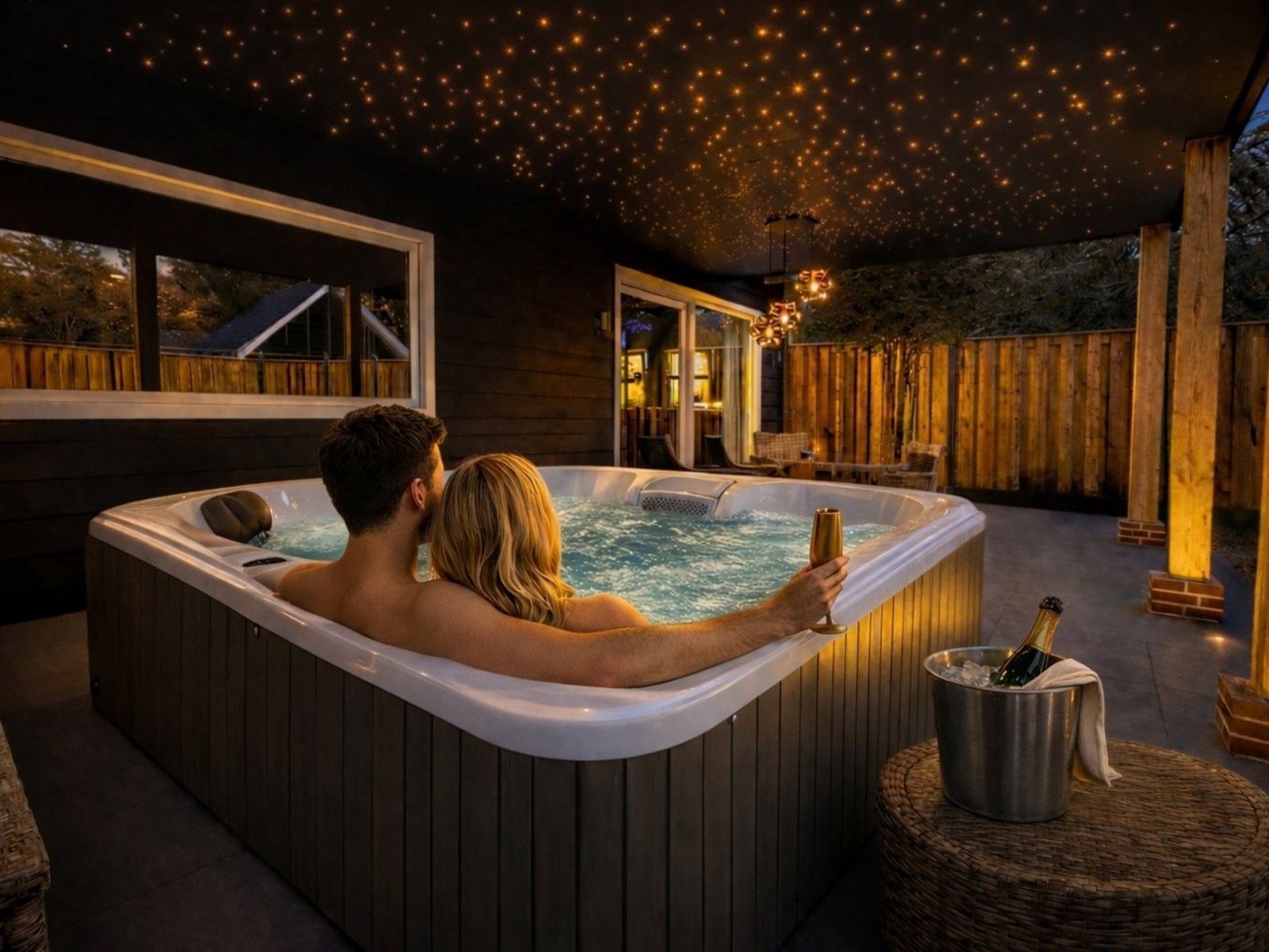 Luxe 4-persoons Privé Wellnesslodge met groot Bubbelbad onder een ✨ sterrenhemel ✨, Stoomruimte & Sauna, geïnspireerd op Azië & India. 🍾 Gratis Fles Prosecco en Partner Connect Box 🍾