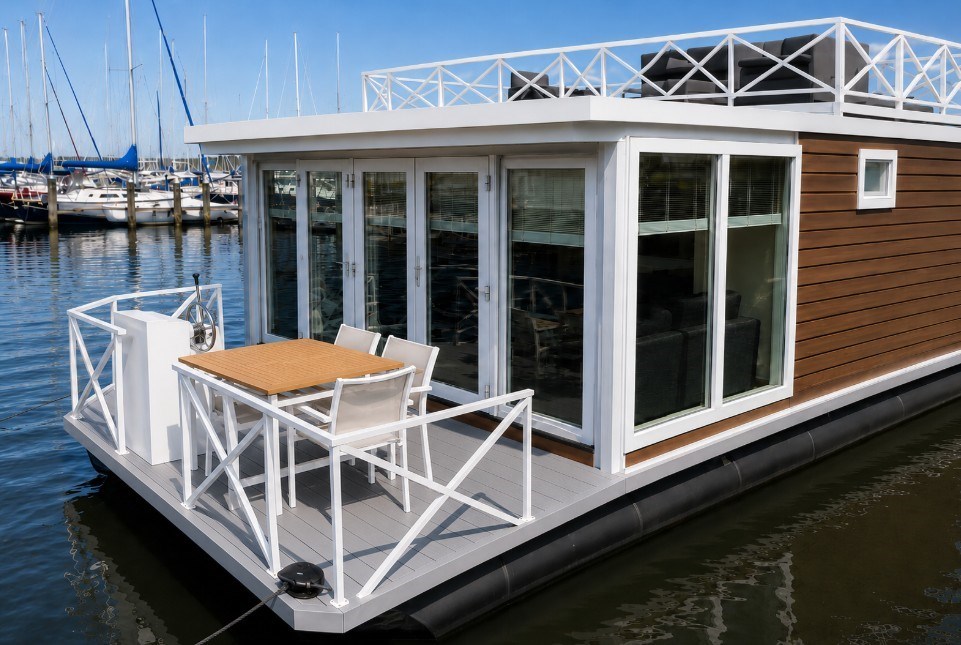 Houseboat met dakterras met uitzicht over het Veerse Meer