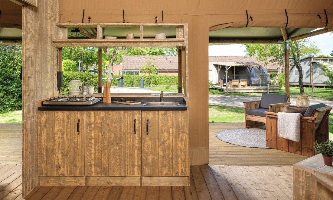 Glamping in een luxe tensuite met privé sanitair - honden welkom