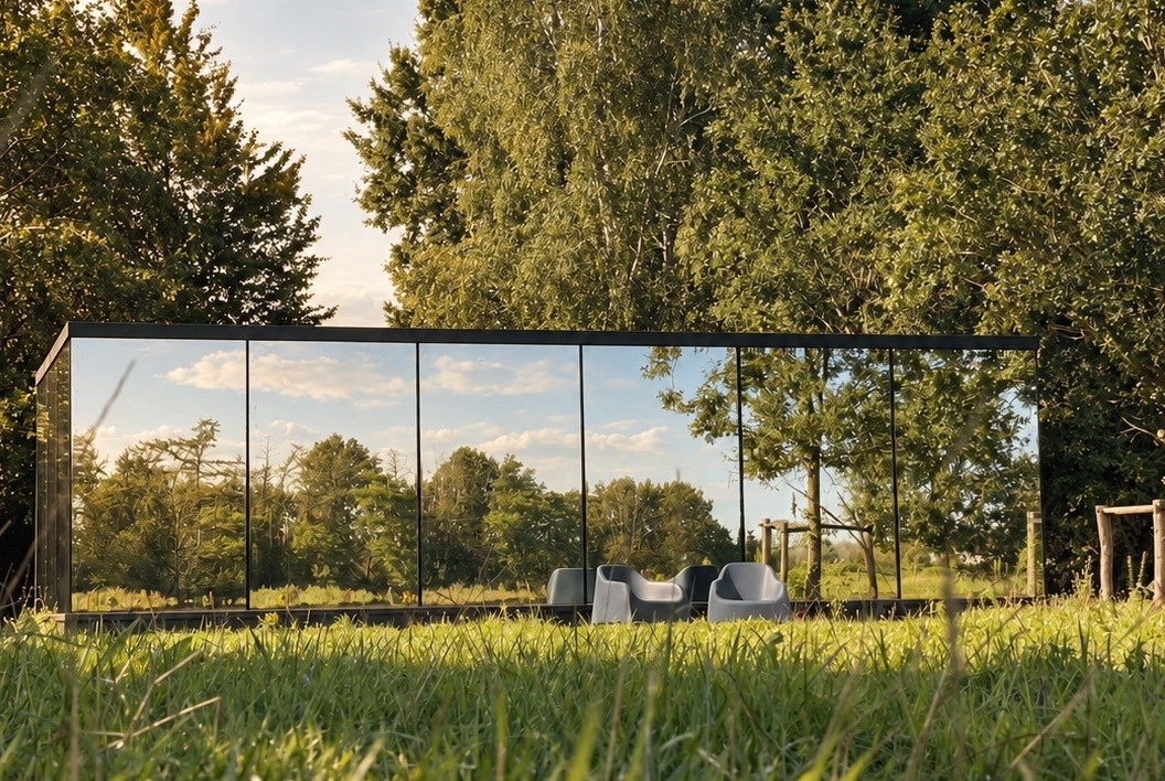 Slapen in een spiegelhuisje midden in het groen