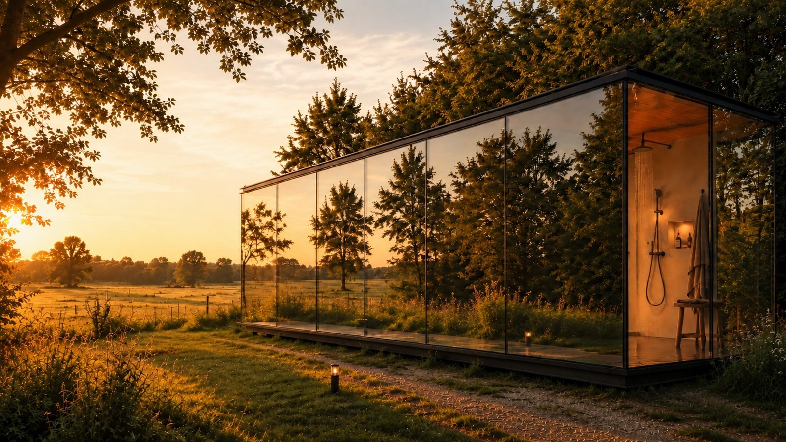 Slapen in een spiegelhuisje midden in het groen