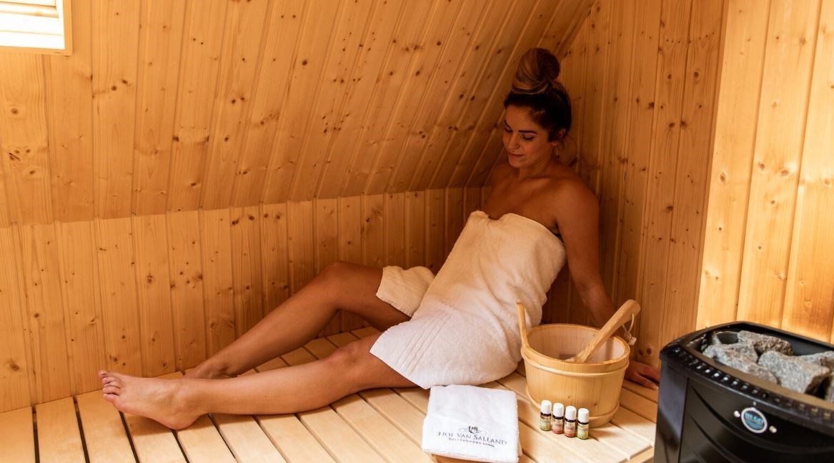 A-frame wellness lodge met whirlpool en sauna