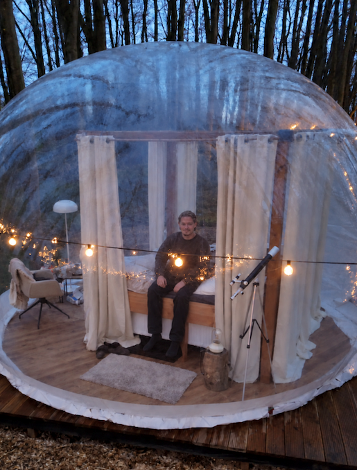 Verhuurder vertelt: Sem over zijn bubbeltent in het bos in de Beemster