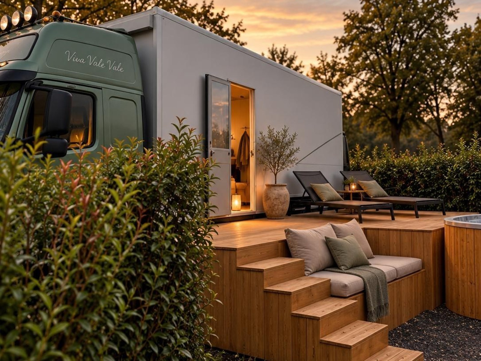 PROEFSLAPER GEZOCHT: Slapen in een omgebouwde vrachtwagen met hottub en privébioscoop? ✨💜