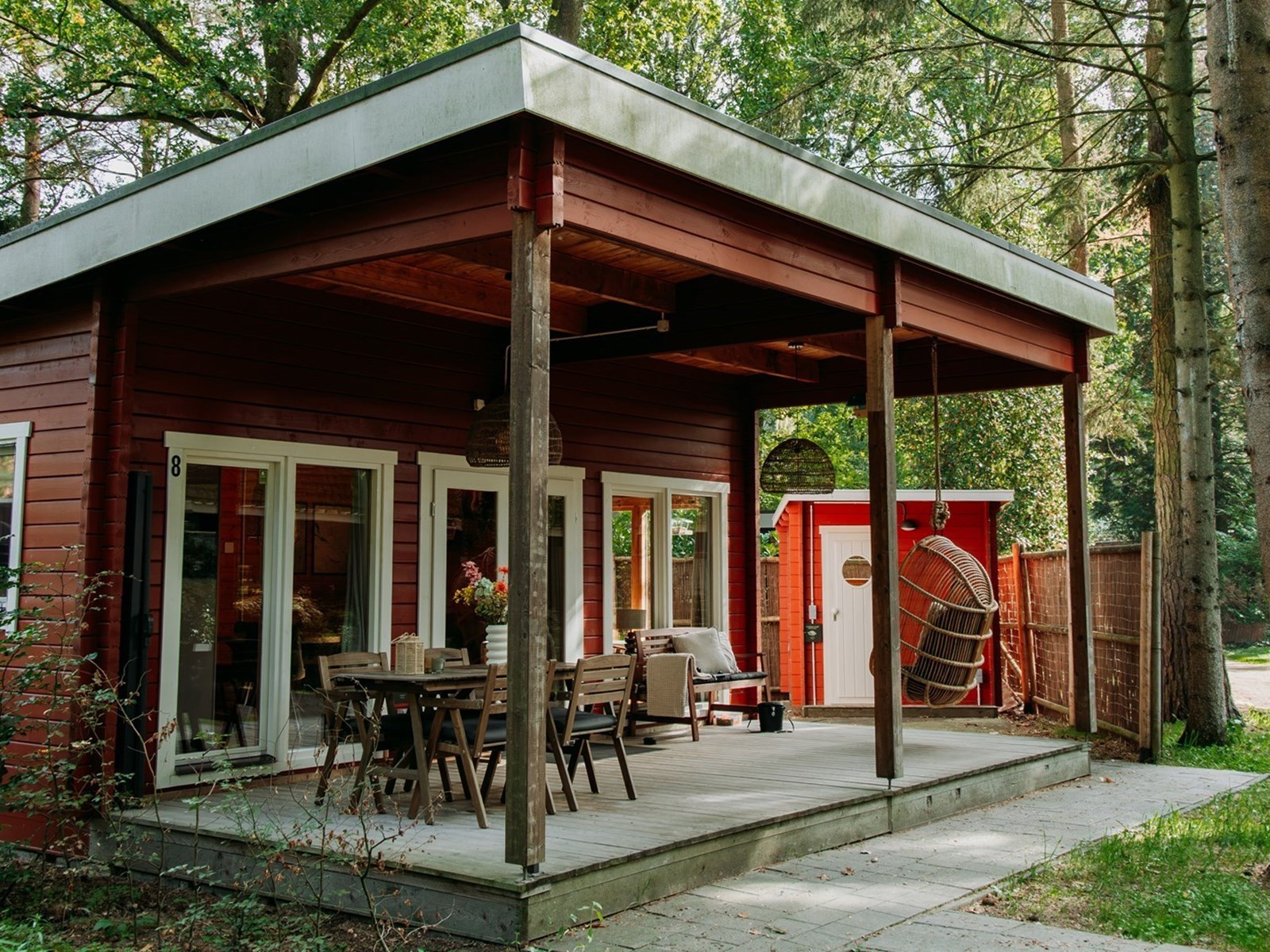 Boek een Zweeds boshuisje met Finse sauna in Noord-Brabant